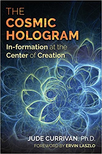 The book cover for The Cosmic Hologram.